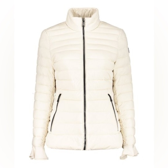 TAHARI Cream Tara Puff Jacket Size Small - Picture 3 of 9